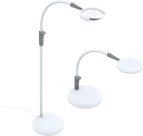 Daylight Company - Magnificent Pro - Magnifying lamp, Bright 6,000K Daylight LEDs, CRI 95+, 3 in 1 Lamp, 1.75X semi-Rimless Lens, Lumens: 600, White
