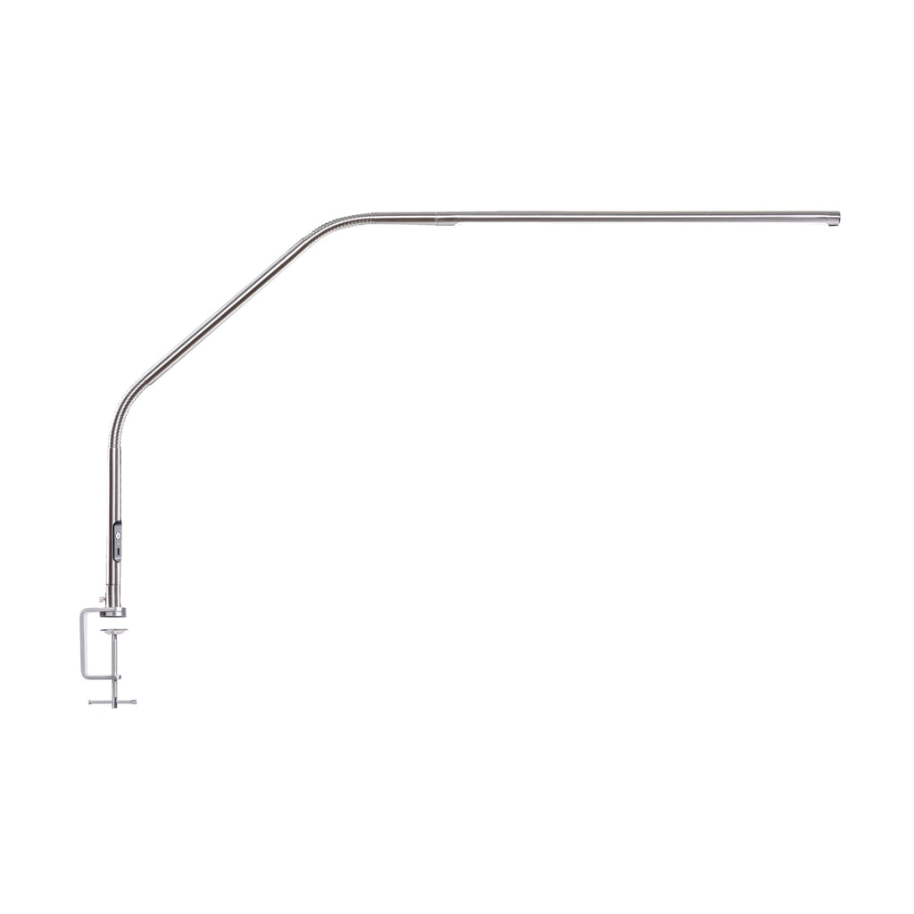 Daylight Company, LLC U35108 Slimline 3 Table Lamp-LED-80 CRI-Eye Care-4 Brightness Levels, 3,000 LUX at 30 cm, 1,065 LUMENS-4 Step DIMMER Mode, Brushed Steel, 25.6 x 30 x .8