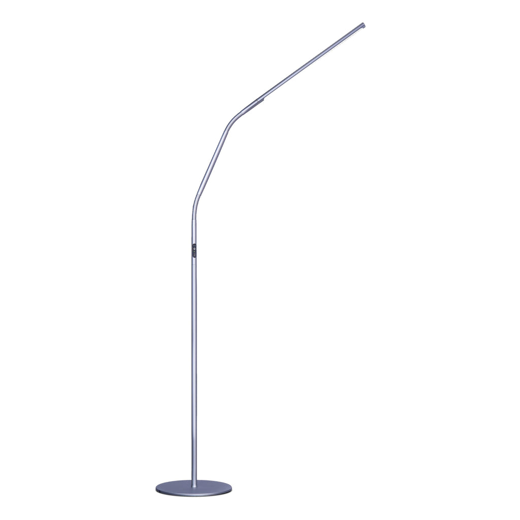 Daylight Company, LLC U35108 Slimline 3 Table Lamp-LED-80 CRI-Eye Care-4 Brightness Levels, 3,000 LUX at 30 cm, 1,065 LUMENS-4 Step DIMMER Mode, Brushed Steel, 25.6 x 30 x .8