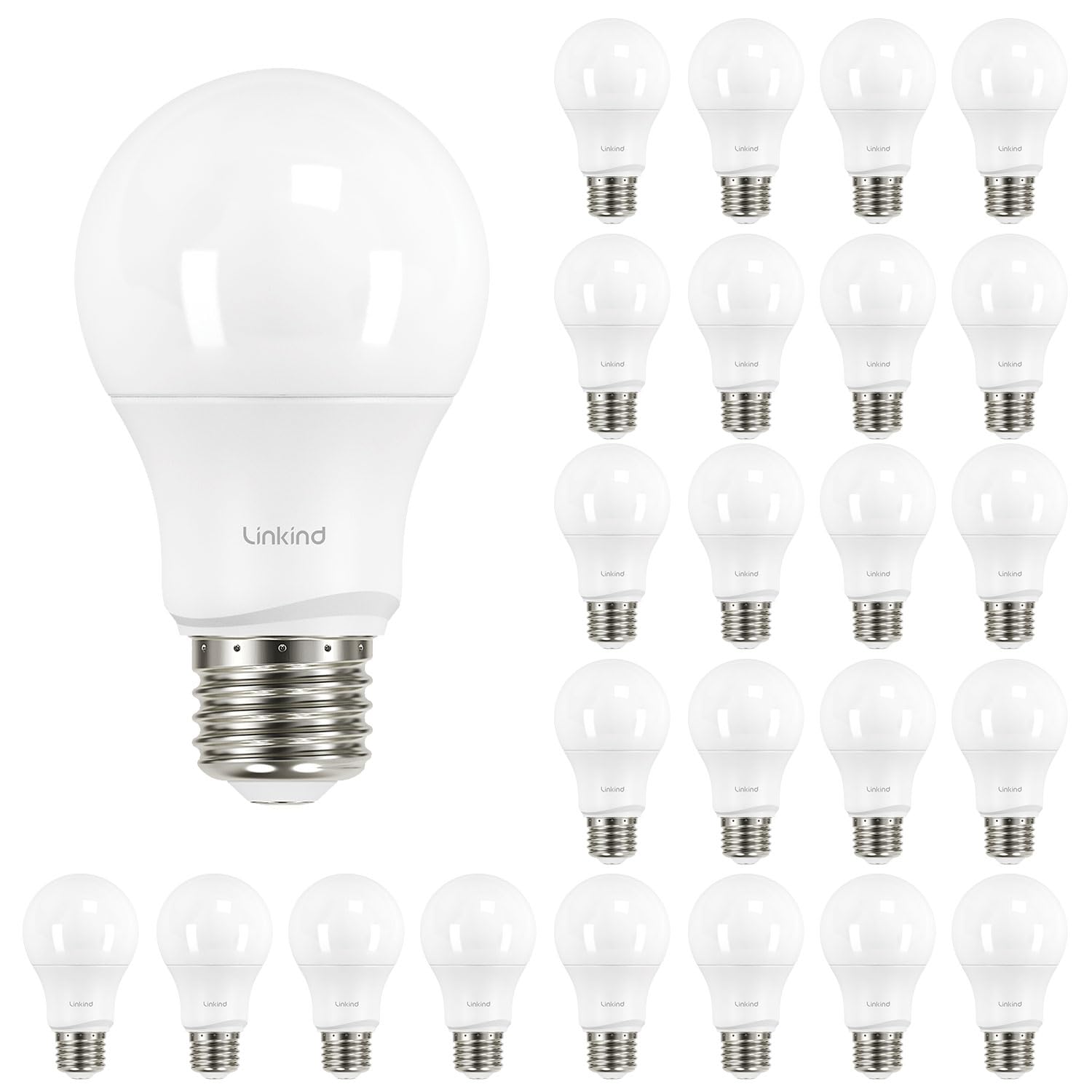 Linkind A19 LED Light Bulbs Dimmable, 60W Equivalent, Energy Efficient 9W, 2700K, 800 Lumens, E26 Standard Base, Lighting for Bedroom Living Room Home Office, 6 Packs