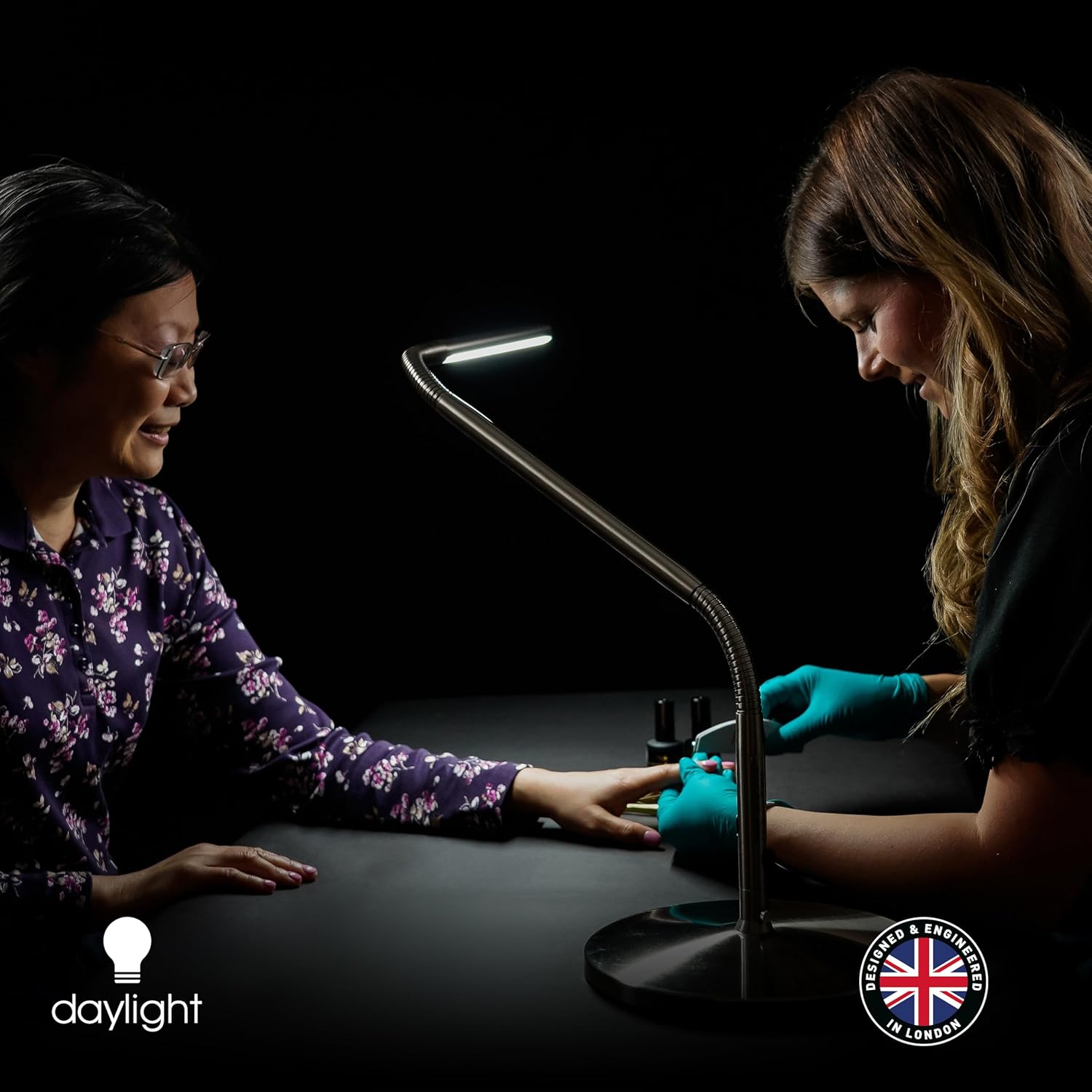 Daylight Company, LLC U35108 Slimline 3 Table Lamp-LED-80 CRI-Eye Care-4 Brightness Levels, 3,000 LUX at 30 cm, 1,065 LUMENS-4 Step DIMMER Mode, Brushed Steel, 25.6 x 30 x .8